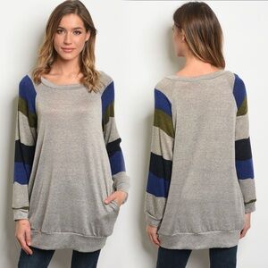 Colorblock Long Sleeve Women's Top